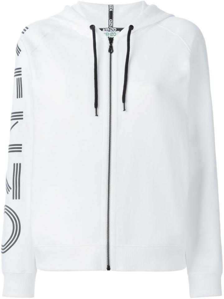 Kenzo Logo Print Hoodie, Women's, Size: Xs, White, Cotton