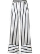 Twin-set Striped Cropped Trousers - Neutrals