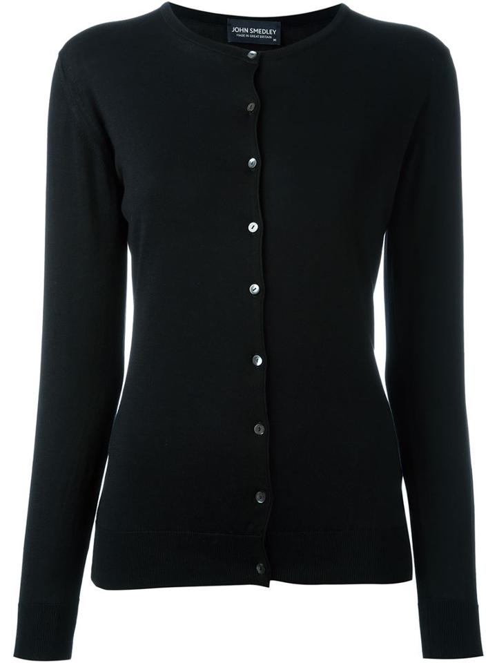 John Smedley Fitted Cardigan, Women's, Size: M, Black, Cotton