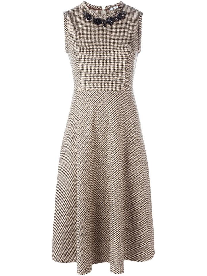 P.a.r.o.s.h. Checked Dress, Women's, Size: Medium, Brown, Cotton/acrylic/polyester/wool