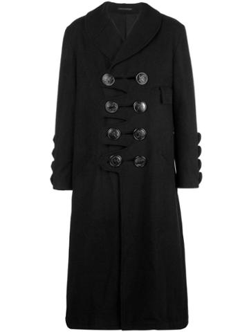 Yohji Yamamoto Big Button Loofah Coat - Black
