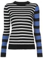 Derek Lam 10 Crosby Striped Mock Neck Pullover - Blue