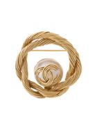 Chanel Vintage Twist Hoop Brooch - Metallic