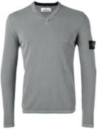 Stone Island - V-neck Sweater - Men - Cotton - M, Grey, Cotton