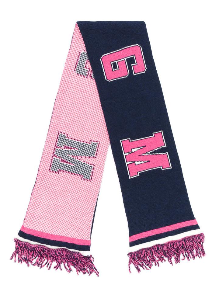 Msgm Kids - Logo Pattern Scarf - Kids - Acrylic/rayon/wool/alpaca - One Size, Blue
