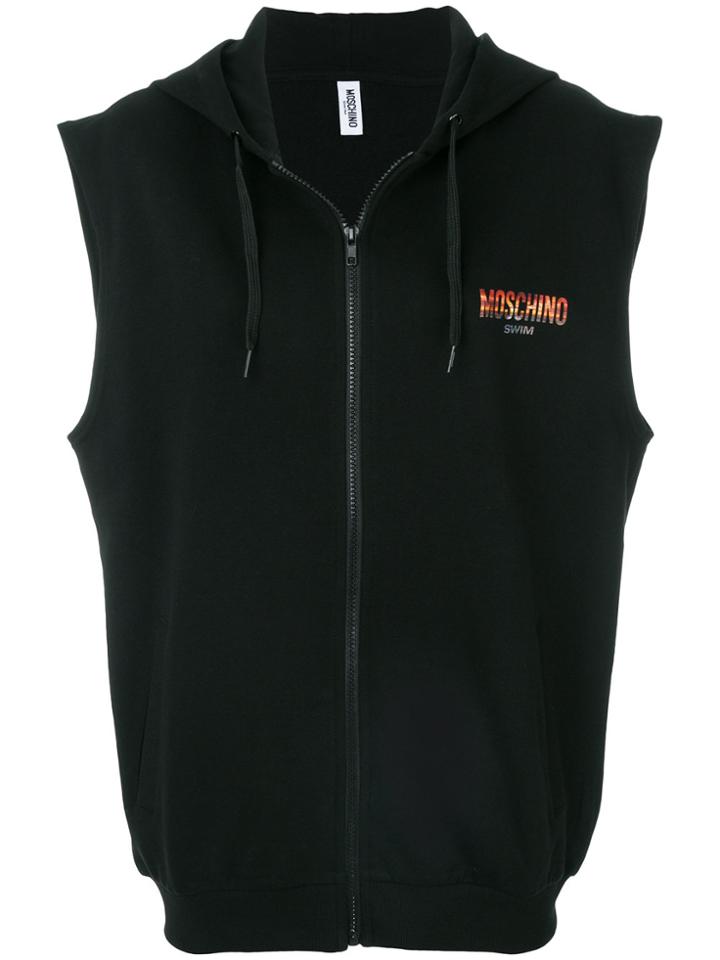 Moschino Moschino Swim Sleeveless Hoodie - Black