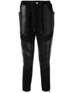 Loveless Textured Panel Slim-fit Track Pants - Black