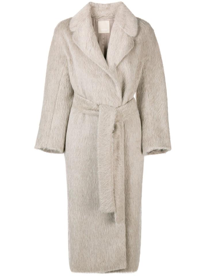 's Max Mara Belted Textured Coat - Nude & Neutrals