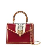 Gucci - Linea E Studded Bag - Women - Bamboo/leather/metal - One Size, Red, Bamboo/leather/metal