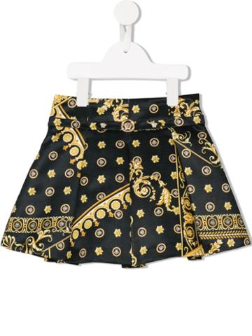 Young Versace 'cornici' Print Skirt, Girl's, Size: 11 Yrs, Black