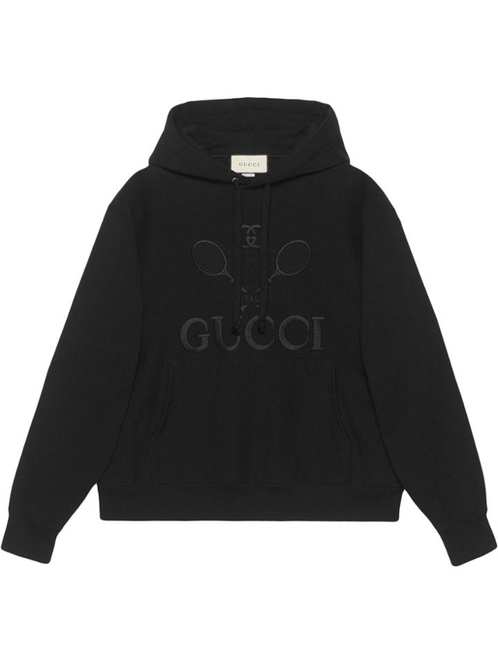 Gucci Hooded Sweatshirt With Gucci Tennis - Black