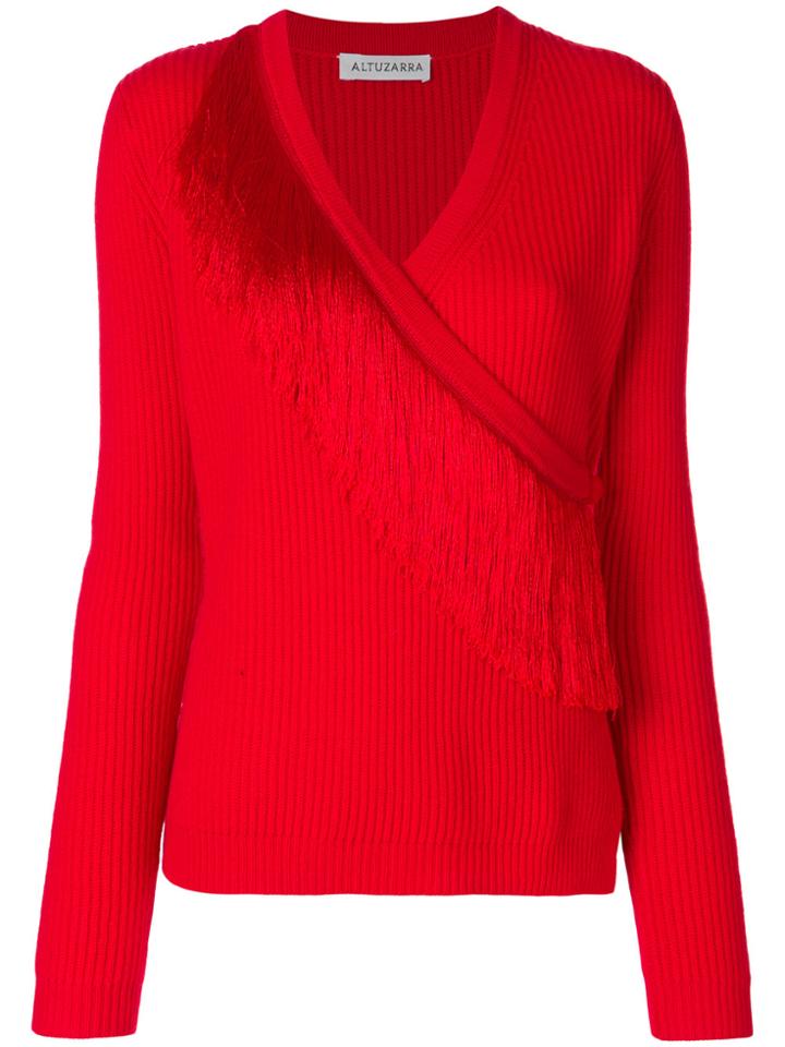 Altuzarra V-neck Tassel Sweater - Yellow & Orange