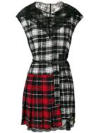 Marc Jacobs Contrast Panel Check Dress - Black