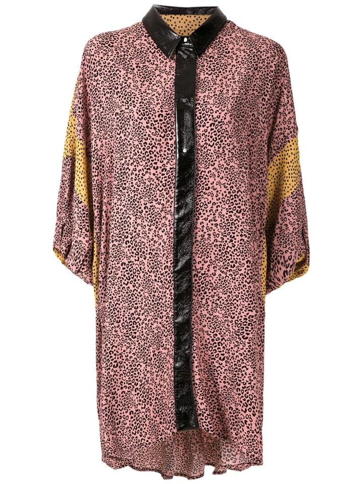 À La Garçonne Oversized Vinyl Panels Shirt - Multicolour