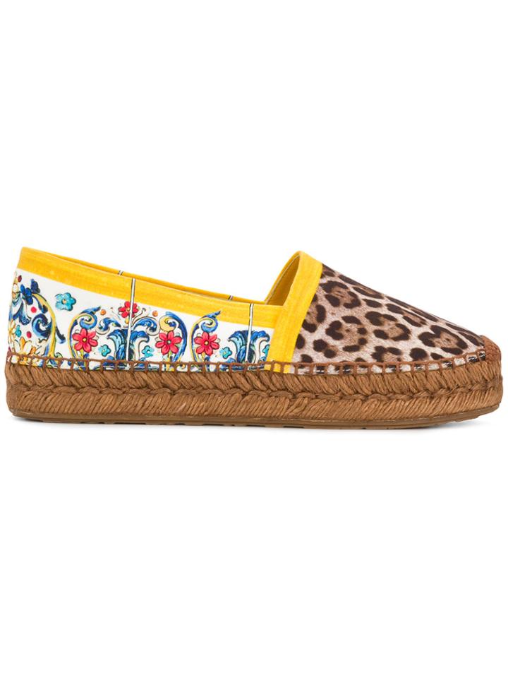 Dolce & Gabbana Majolica Leopard Print Espadrilles - Multicolour