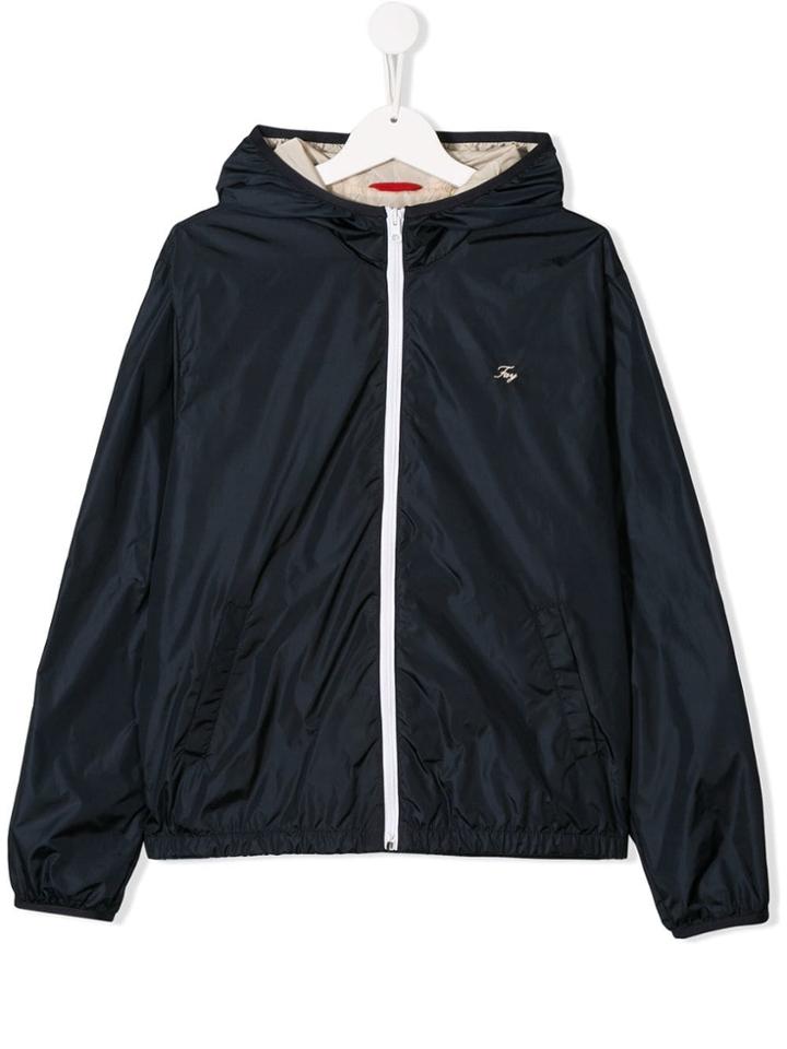 Fay Kids Teen Hooded Jacket - Blue