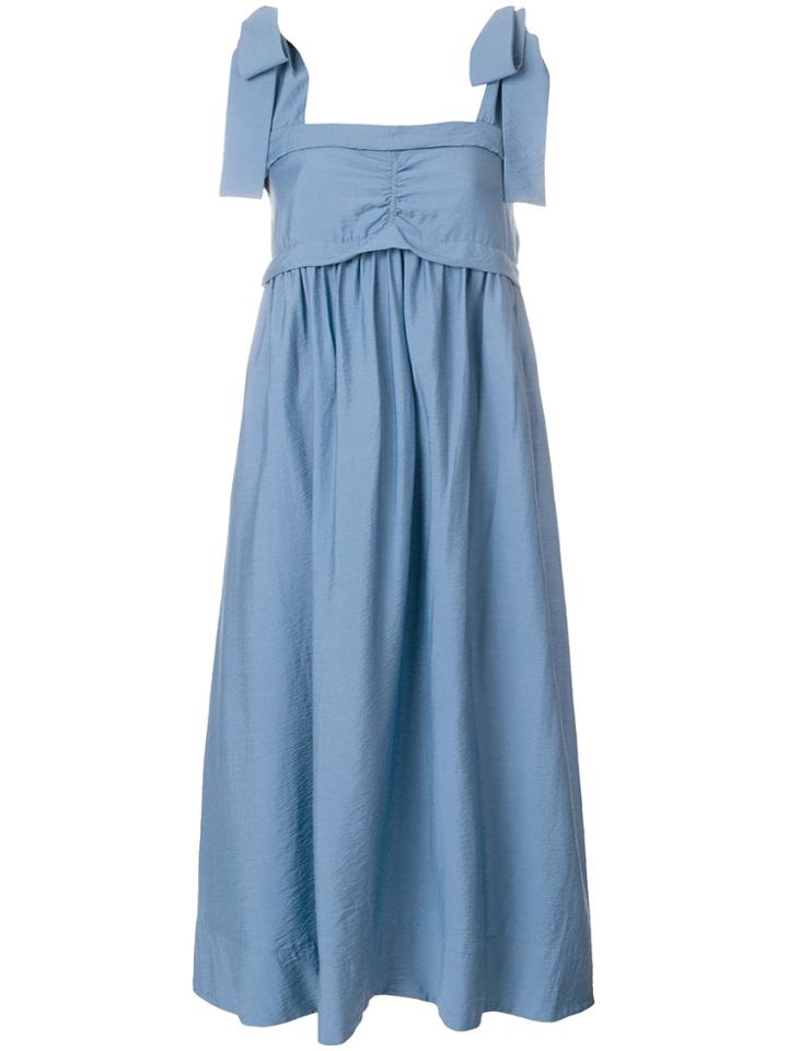See By Chloé Bow Shoulder Midi Dress - Blue