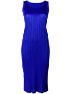 Pleats Please By Issey Miyake Pleated Tank Midi Dress, Women's, Size: 4, Blue, Polyester