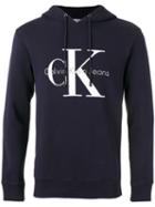 Calvin Klein Jeans Logo Print Hoodie, Men's, Size: Small, Blue, Cotton