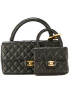 Chanel Vintage Cc Logos 2 In 1 Handbag - Black