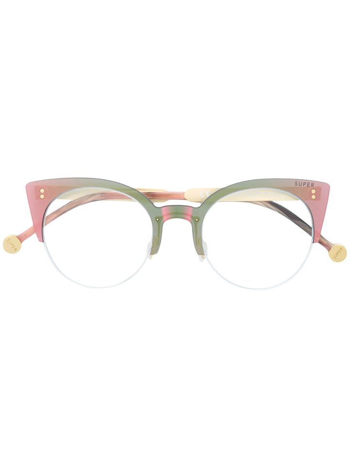 Retrosuperfuture Half Cat Eye Glasses - Metallic