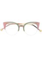 Retrosuperfuture Half Cat Eye Glasses - Metallic