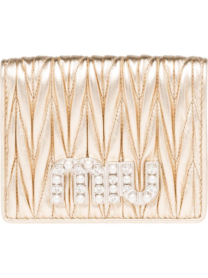 Miu Miu Matelassé Flapw Allet - Metallic