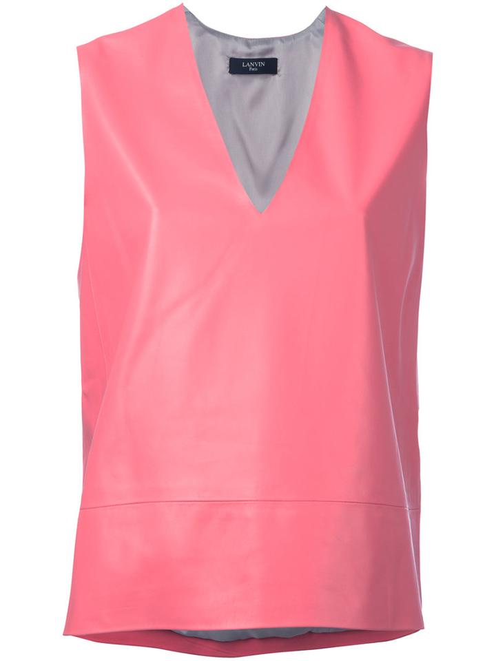 Lanvin Structured Top, Women's, Size: 40, Pink/purple, Lamb Skin/cupro/acetate