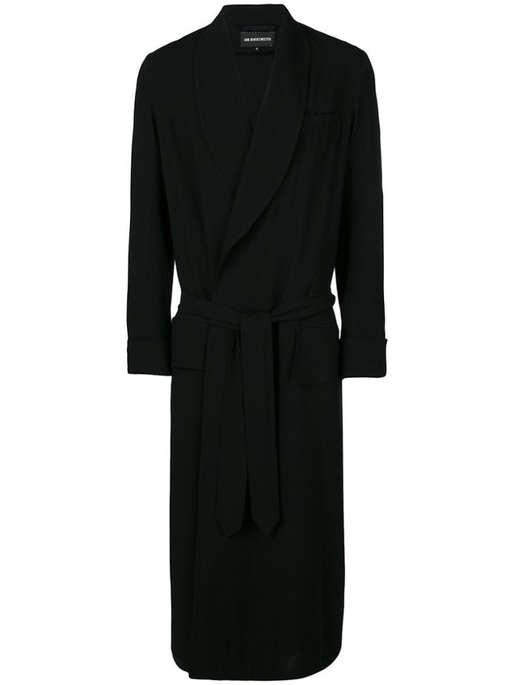 Ann Demeulemeester Tied Long Coat - Black