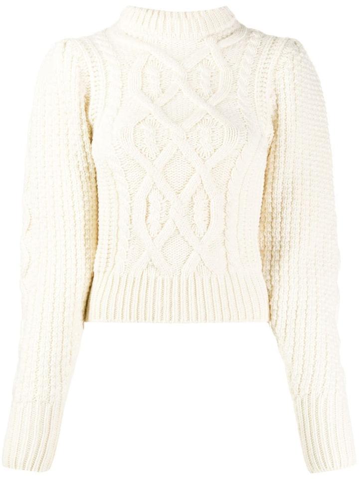 Wandering Cable Knit Jumper - White