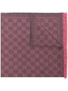 Gucci Gg Intarsia Knit Logo Scarf - Pink