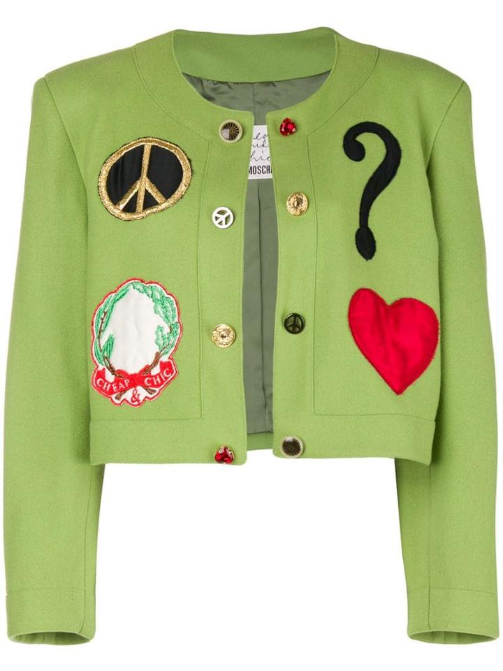 Moschino Pre-owned Spencer Cropped Jacket - Green