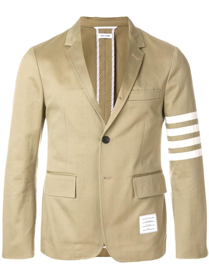 Thom Browne Classic Unconstructed 4-bar Stripe Sport Coat - Nude &