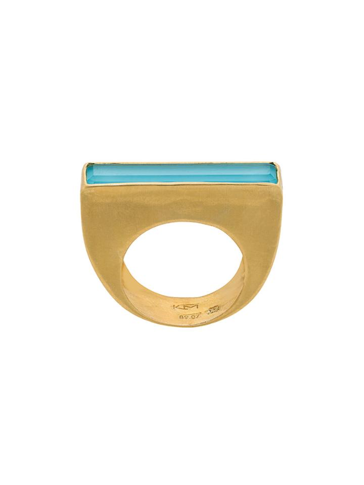Katerina Makriyianni Turquoise Baguette Ring - Blue