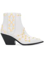 Casadei Studded Cowboy Boots - White