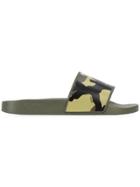 Givenchy Camouflage Print Slides - Green