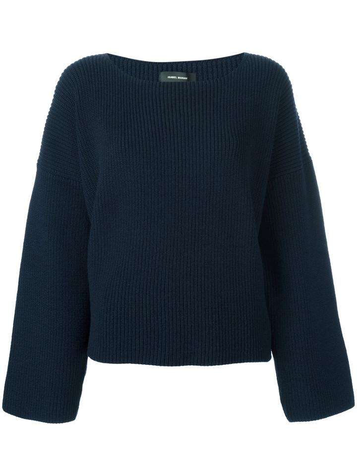 Isabel Marant Ribbed Knit Jumper, Women's, Size: 38, Blue, Cotton/wool/polybutylene Terephthalate (pbt)