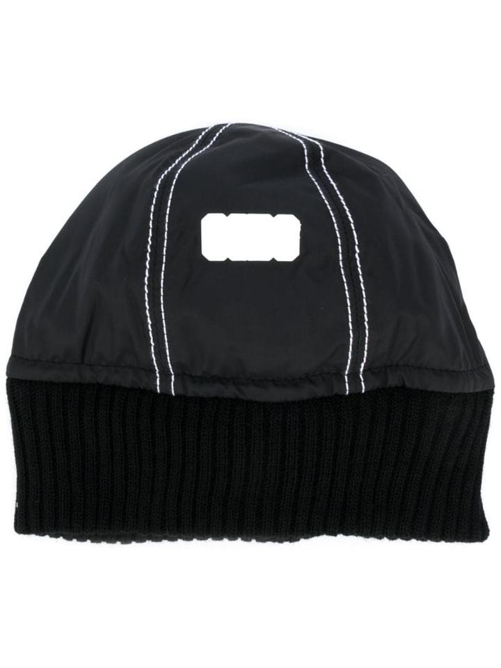 Gcds Logo Gabardine Beanie - Black