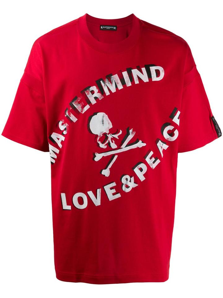 Mastermind Japan 'peace & Love' Print T-shirt - Red