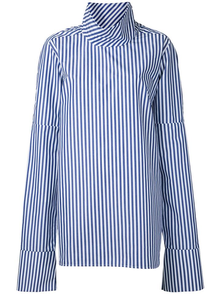 Strateas Carlucci - Sterile Funnel Shirt - Women - Cotton - M, Blue, Cotton