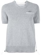 Sacai - Dot Lace Knitted Top - Women - Cotton/polycarbonite - 3, Grey, Cotton/polycarbonite