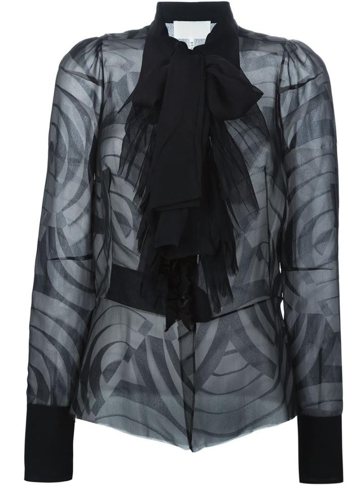 Maison Margiela Ruffle Detail Printed Shirt