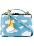Cloud Print Box Bag - Women - Calf Leather - One Size, Blue, Calf Leather, Mark Cross