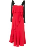 Goen.j Ruffle Trim Midi Dress - Red