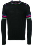 Ps By Paul Smith - Multicolour Stripe Sleeve Sweater - Men - Merino - L, Black, Merino