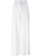 Givenchy Wide Leg Crepe Trousers, Women's, Size: 36, White, Viscose/spandex/elastane/acetate/silk