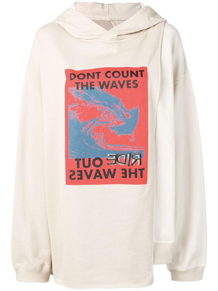 Ambush Graphic Print Oversized Hoodie - Neutrals