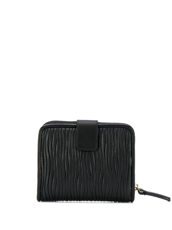 Cotélac Textured Zip-around Wallet - Black