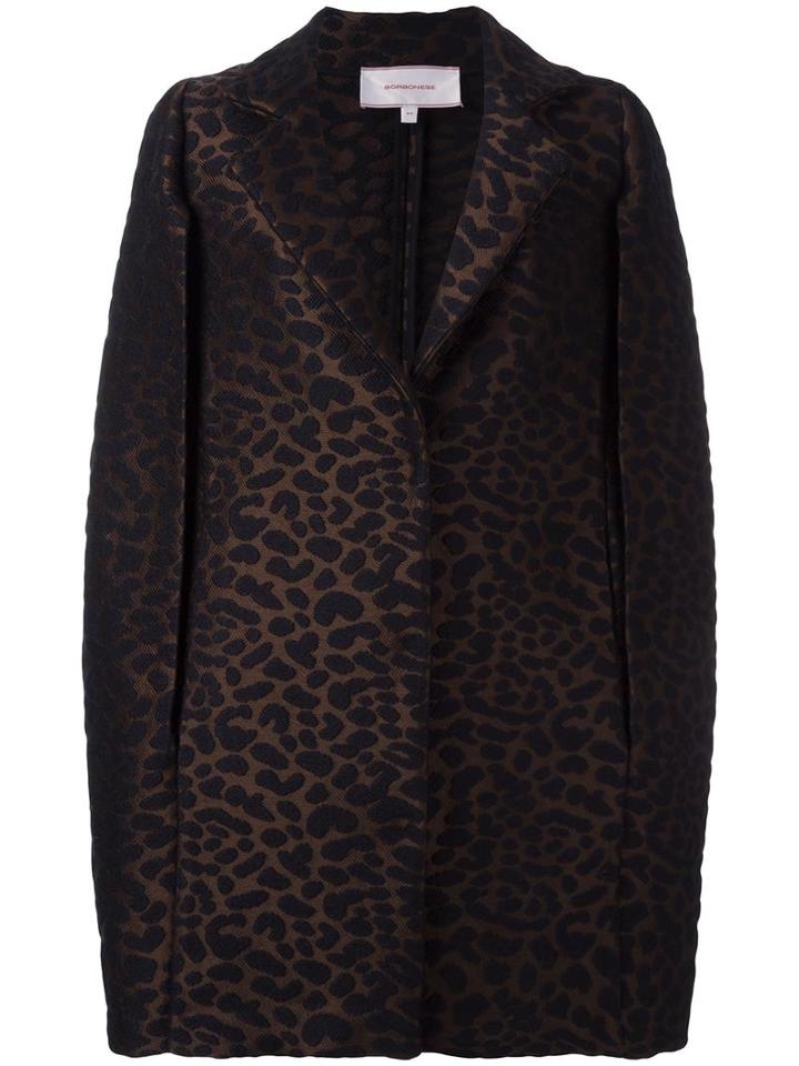 Borbonese Cape Sleeves Coat, Women's, Size: 44, Brown, Wool/virgin Wool/polyamide/viscose