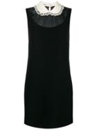 Miu Miu Peter Pan Collar Shift Dress - Black